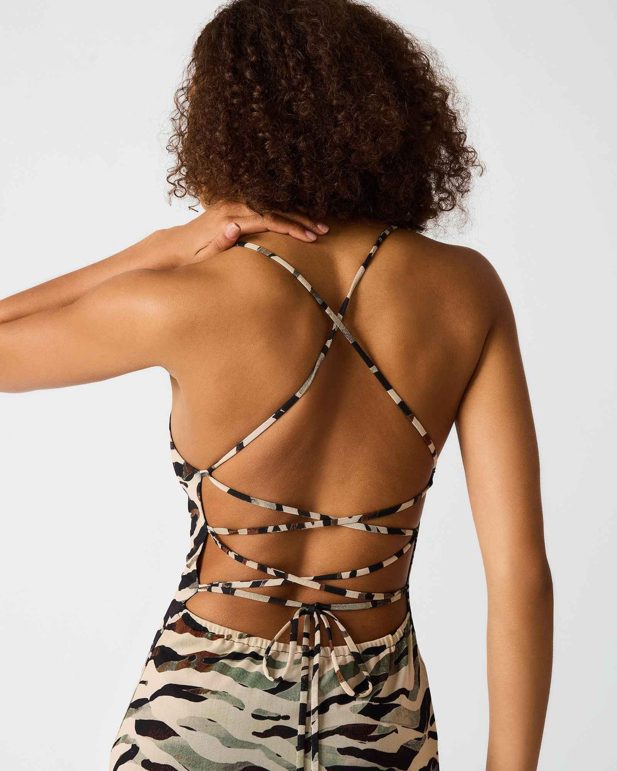 ADELLA DRESS CARAMEL ZEBRA