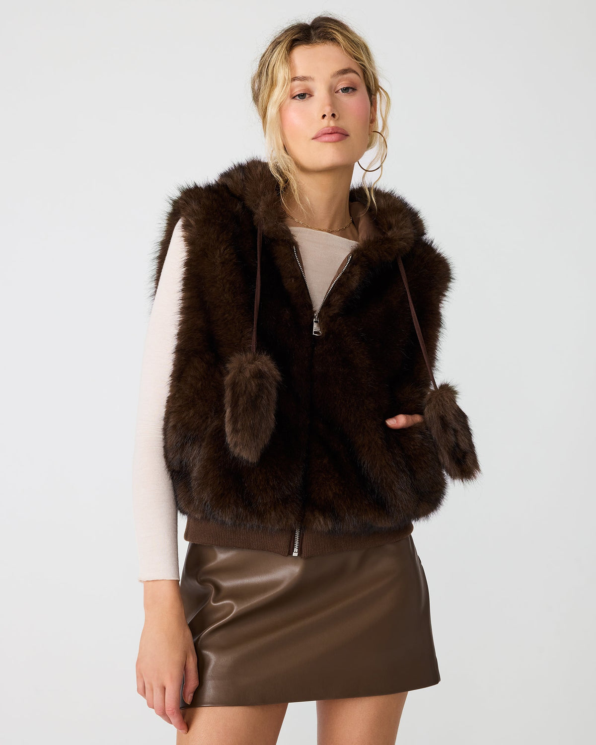 SOPHEE VEST FOSSIL BROWN  Famous | Online Store