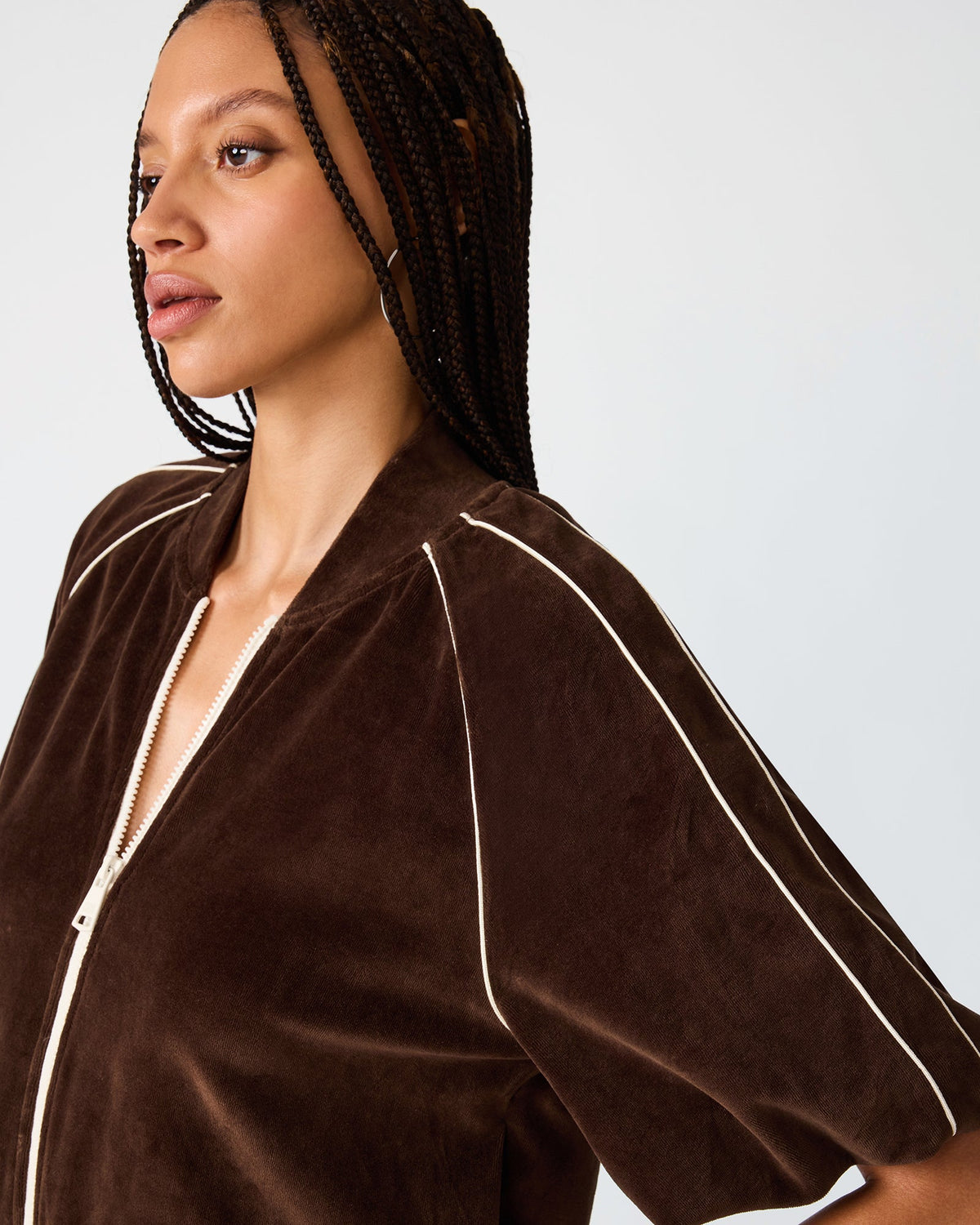 VELOUR TRACK JACKET DARK ESPRESSO  Famous | Online Store