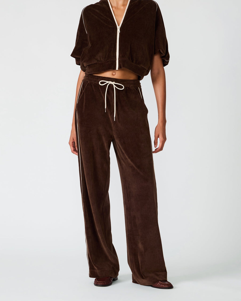 VELOUR TRACK PANT DARK ESPRESSO  Famous | Online Store