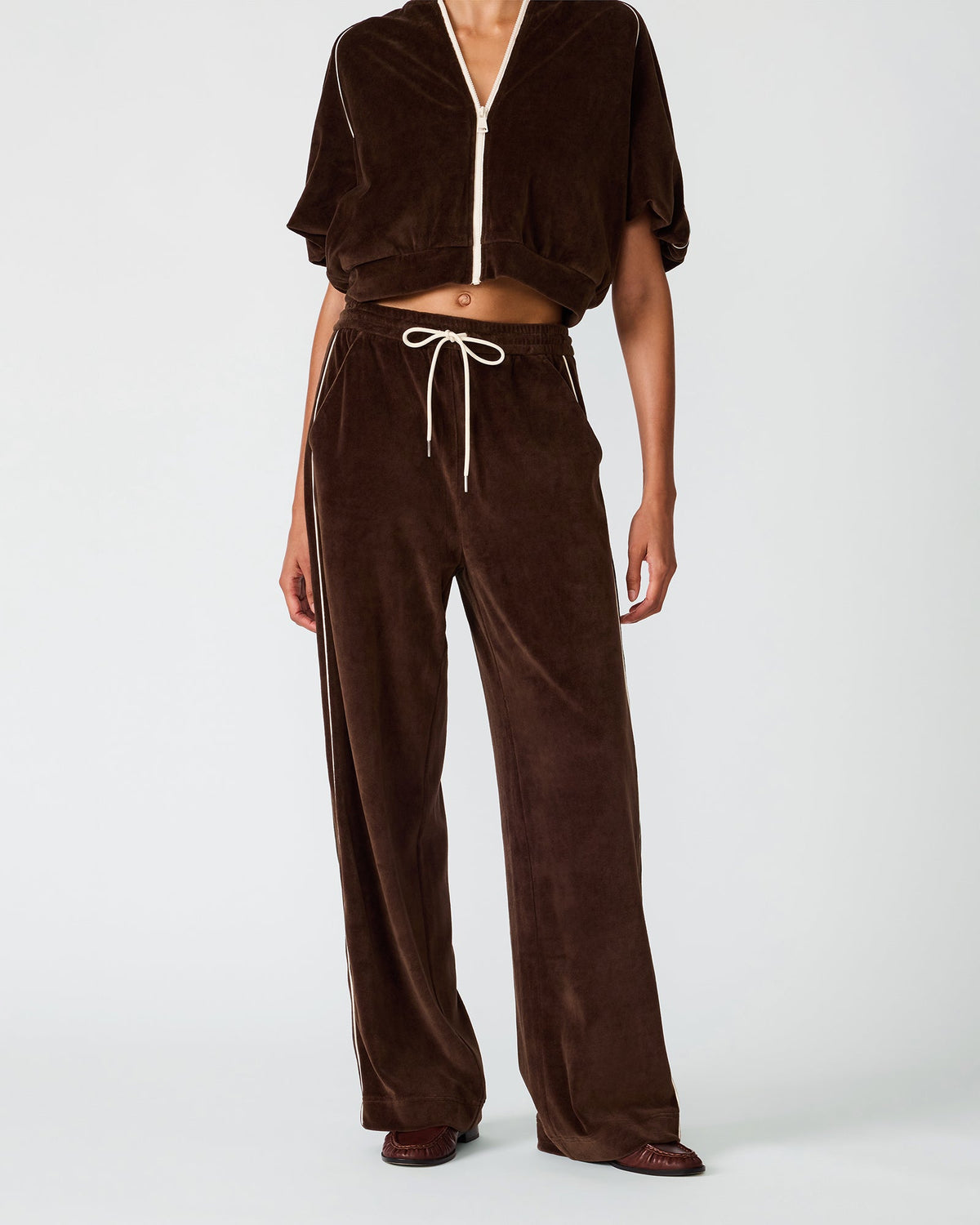VELOUR TRACK PANT DARK ESPRESSO  Famous | Online Store