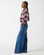 MARLOW TOP OLIVE PLAID  Famous | Online Store