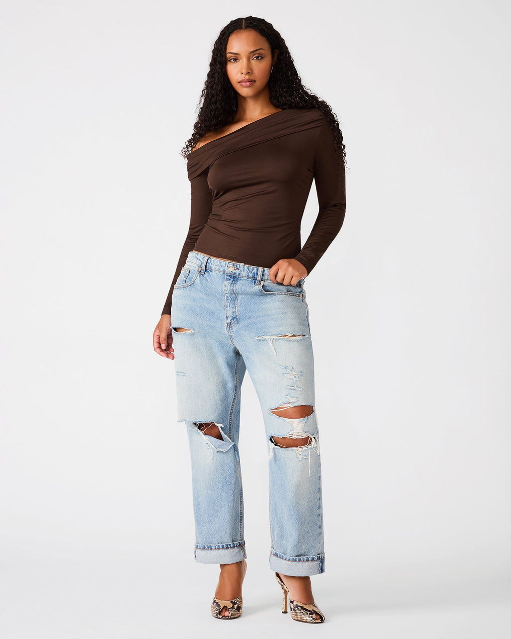 RYDER KNIT TOP WALNUT  Famous | Online Store