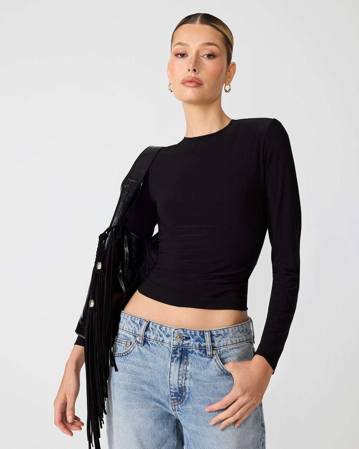 SELINE KNIT TOP BLACK  Famous | Online Store