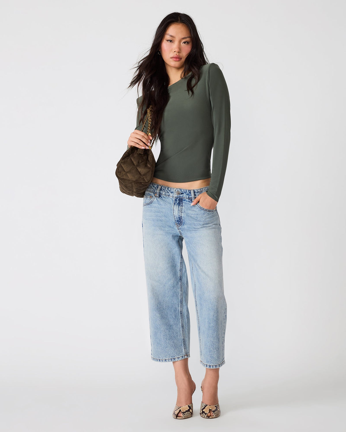 SELINE KNIT TOP DARK OLIVE  Famous | Online Store