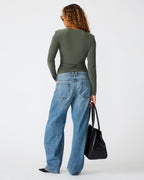 SELINE KNIT TOP DARK OLIVE  Famous | Online Store