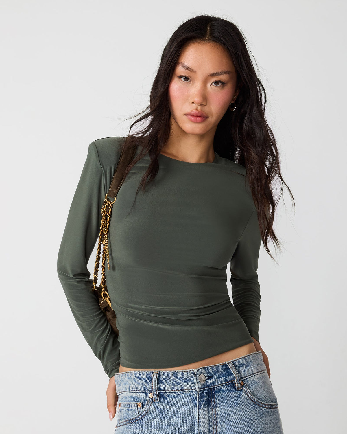SELINE KNIT TOP DARK OLIVE  Famous | Online Store