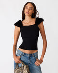 MADELYN SWEATER TOP BLACK  Famous | Online Store
