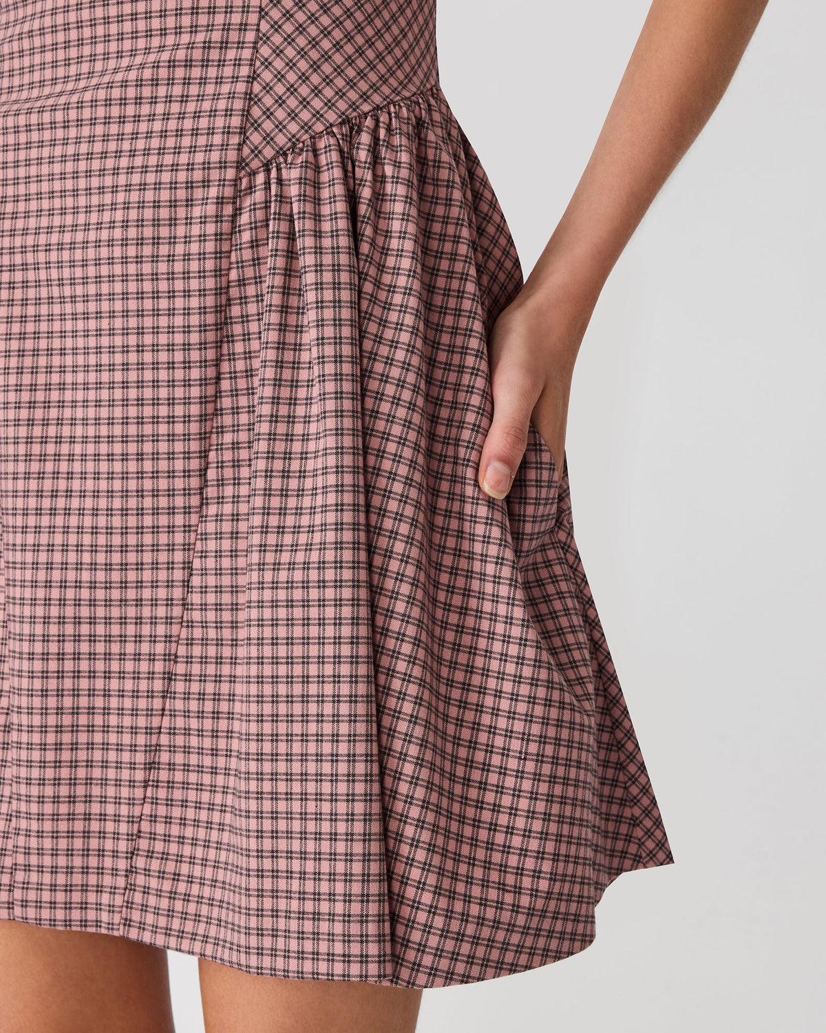PAULINNA DRESS BLUSH PLAID  Famous | Online Store
