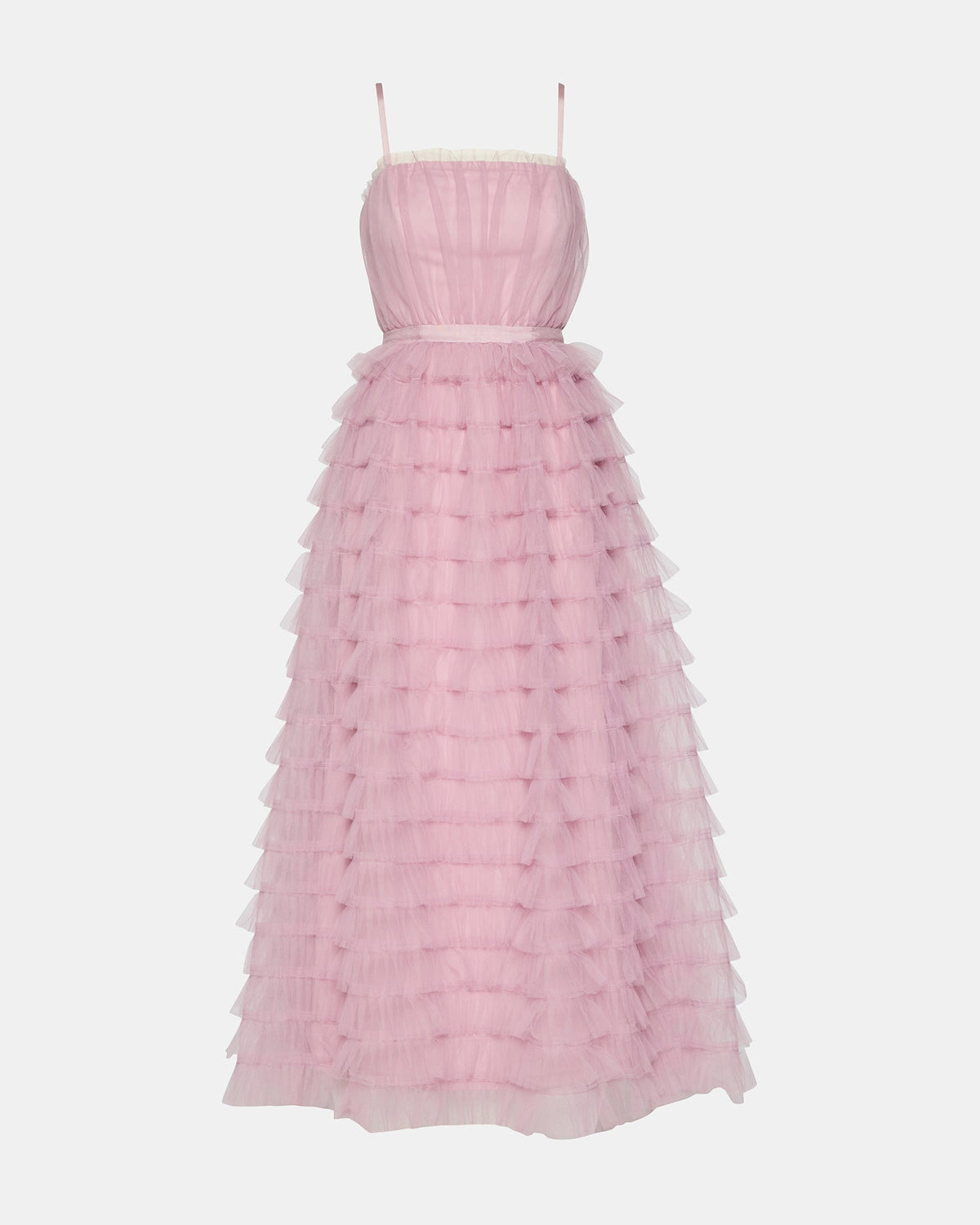 TIERED TULLE GOWN DAWN PINK  Famous | Online Store