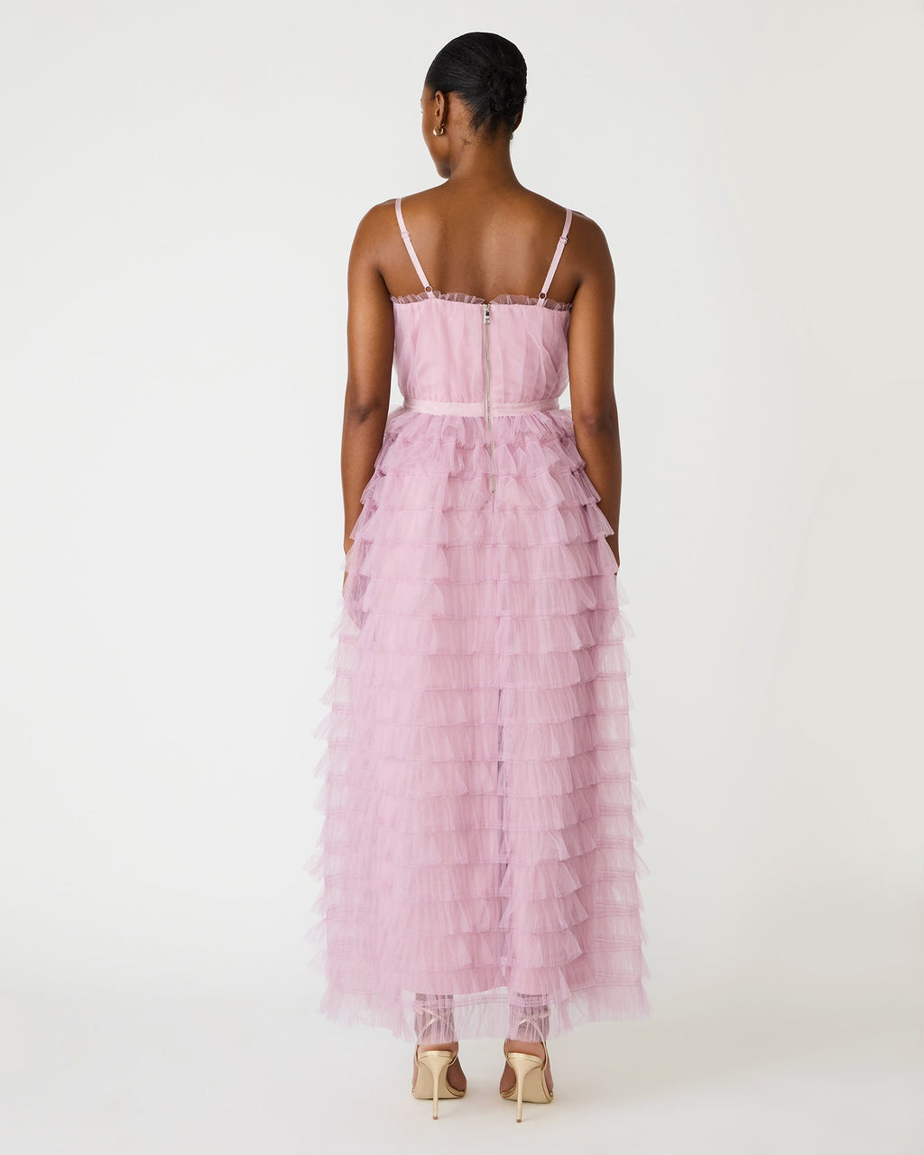 TIERED TULLE GOWN DAWN PINK  Famous | Online Store