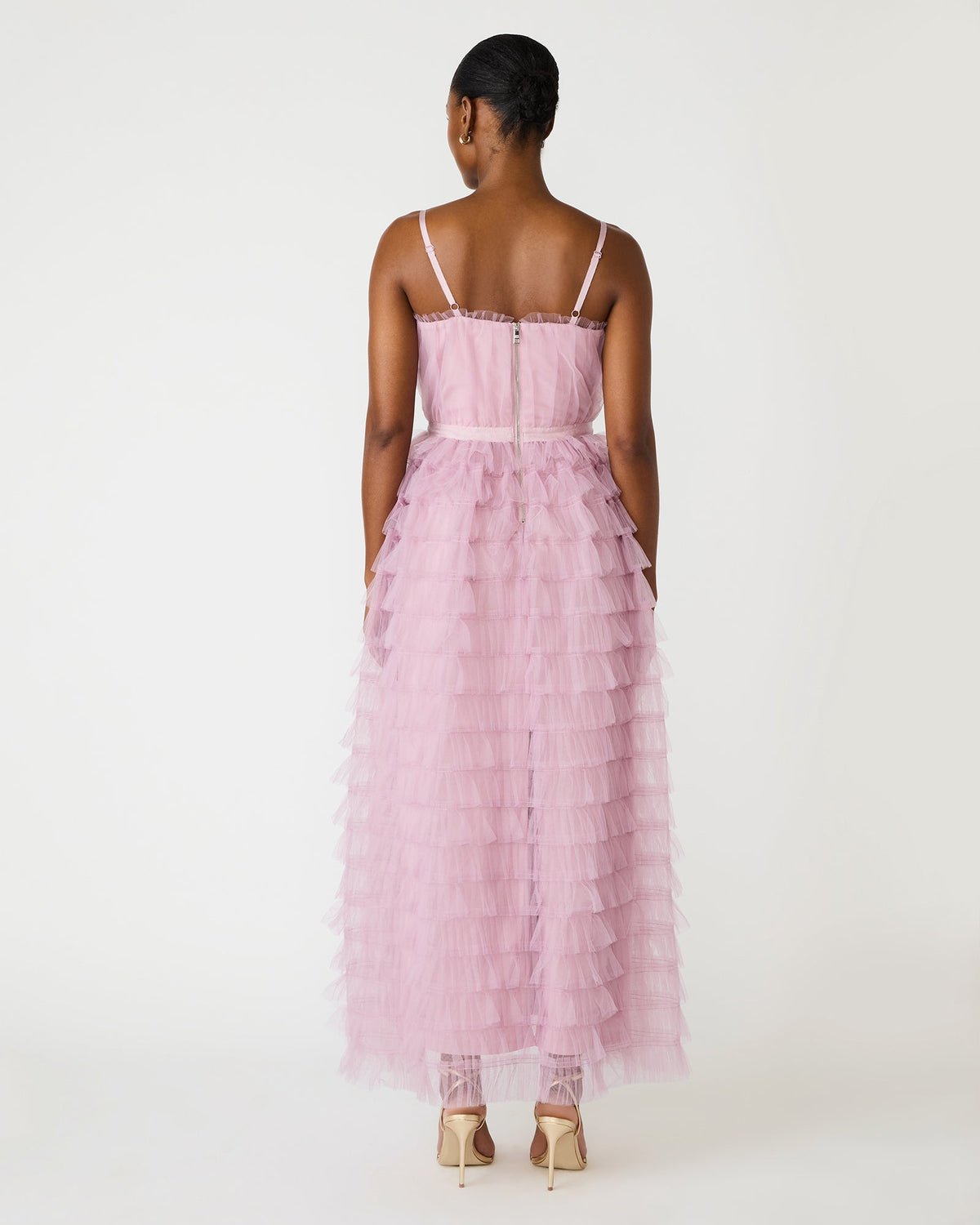 TIERED TULLE GOWN DAWN PINK  Famous | Online Store