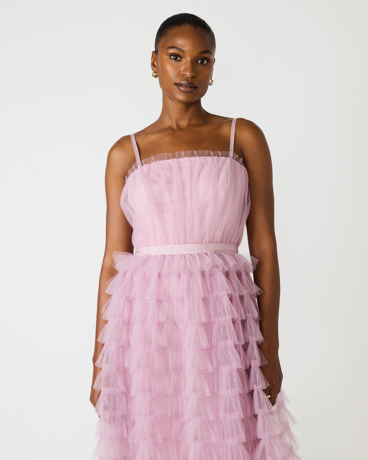 TIERED TULLE GOWN DAWN PINK  Famous | Online Store