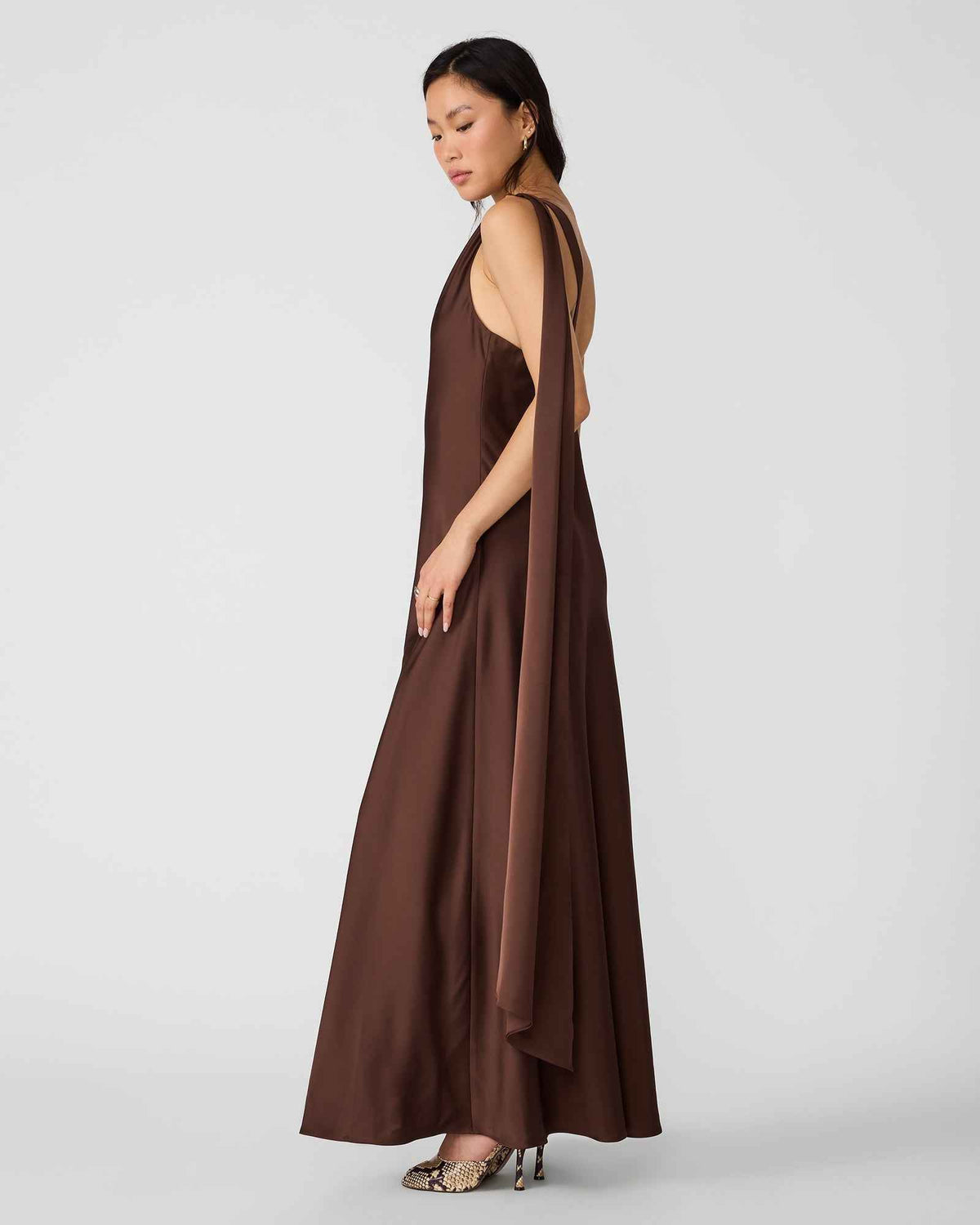 AURORAH DRESS SHAVED CHOCOLATE