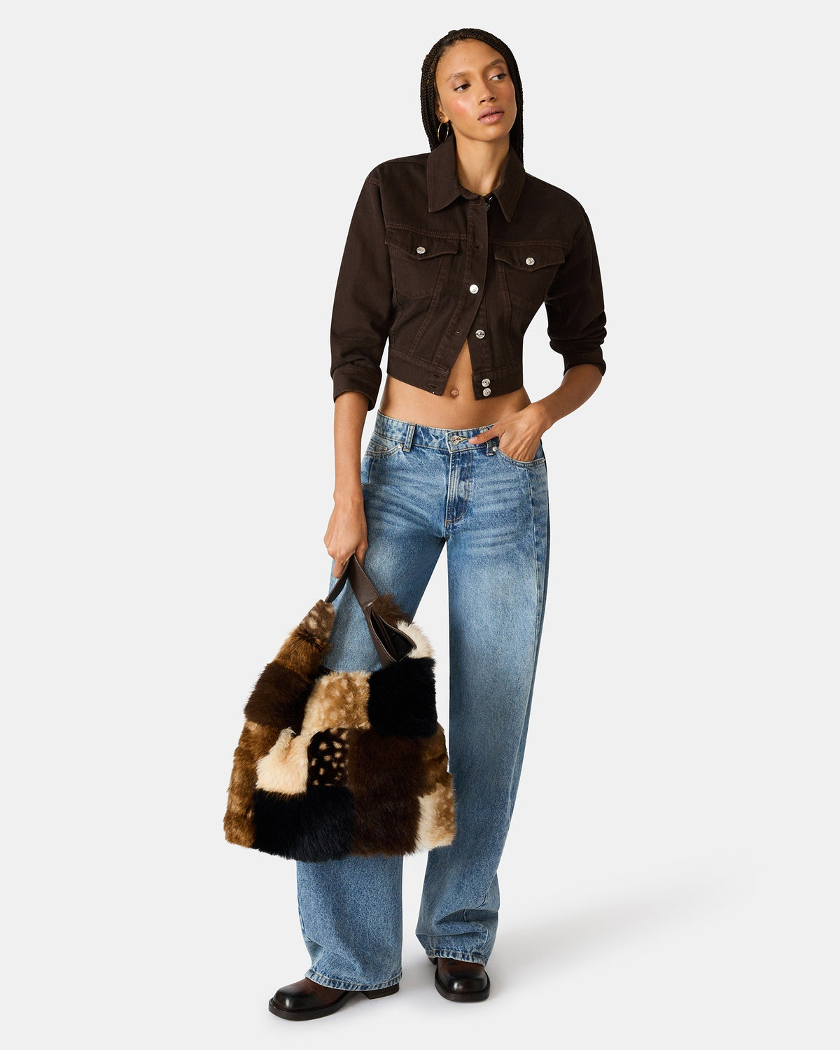 LENORES FAUX FUR BAG PATCHWORK  Famous | Online Store