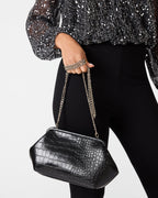 NOVAK BAG BLACK CROCODILE  Famous | Online Store