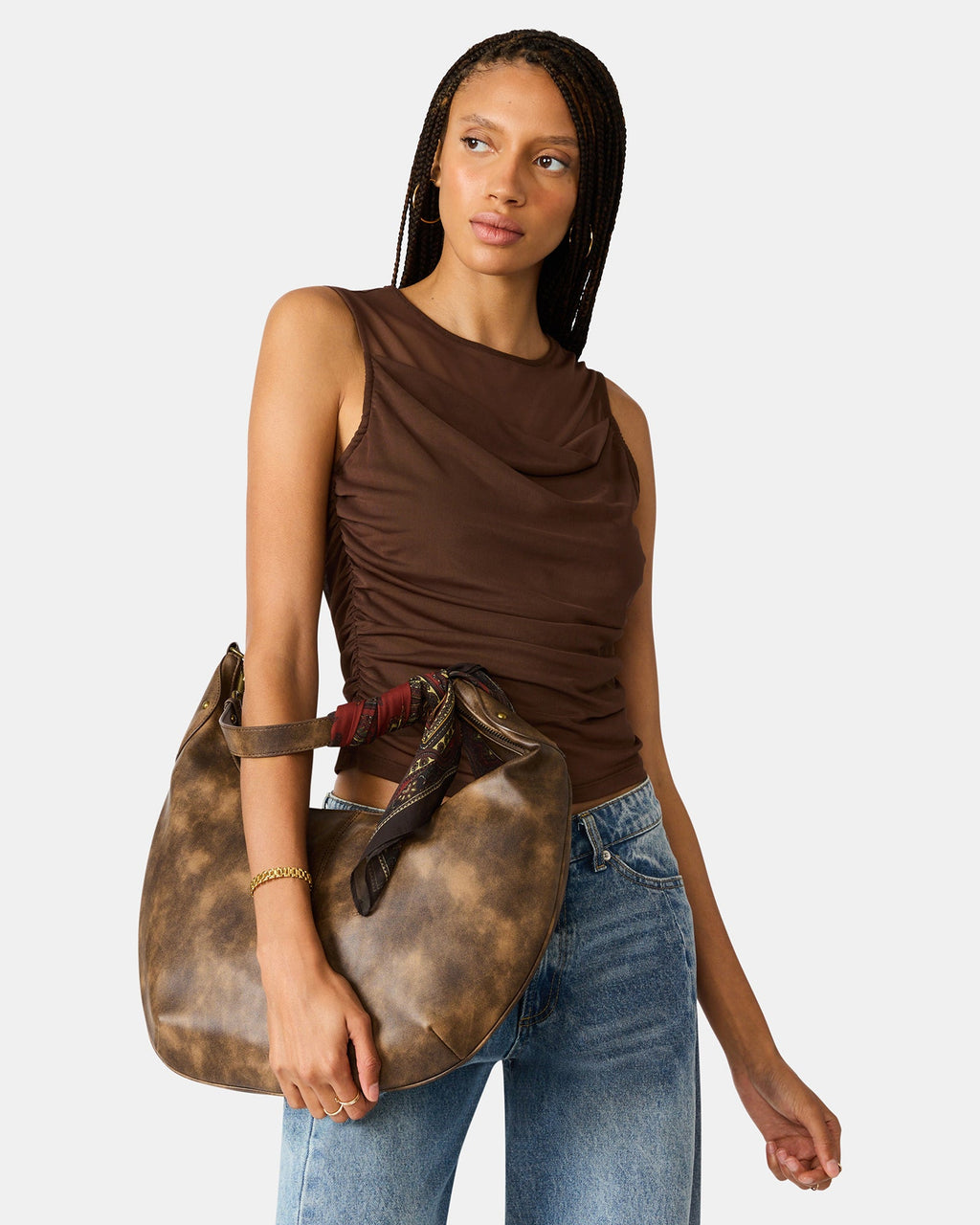 OLGA BAG BROWN DISTRESSED  Famous | Online Store