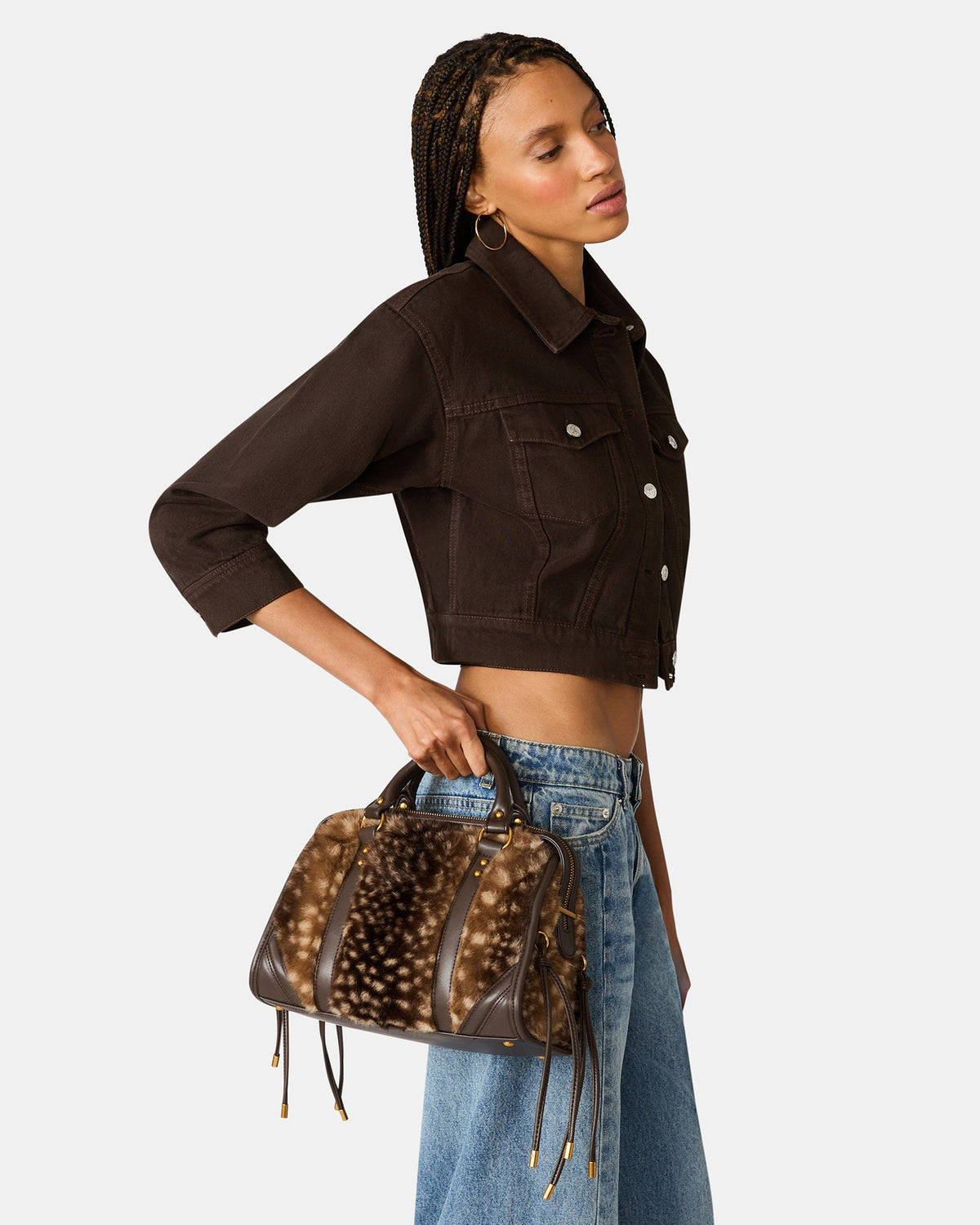 RIGGS FAUX FUR BAG CHOCOLATE  Famous | Online Store