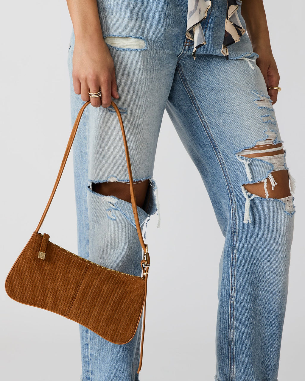 TANZIE WOVEN BAG TOBACCO  Famous | Online Store