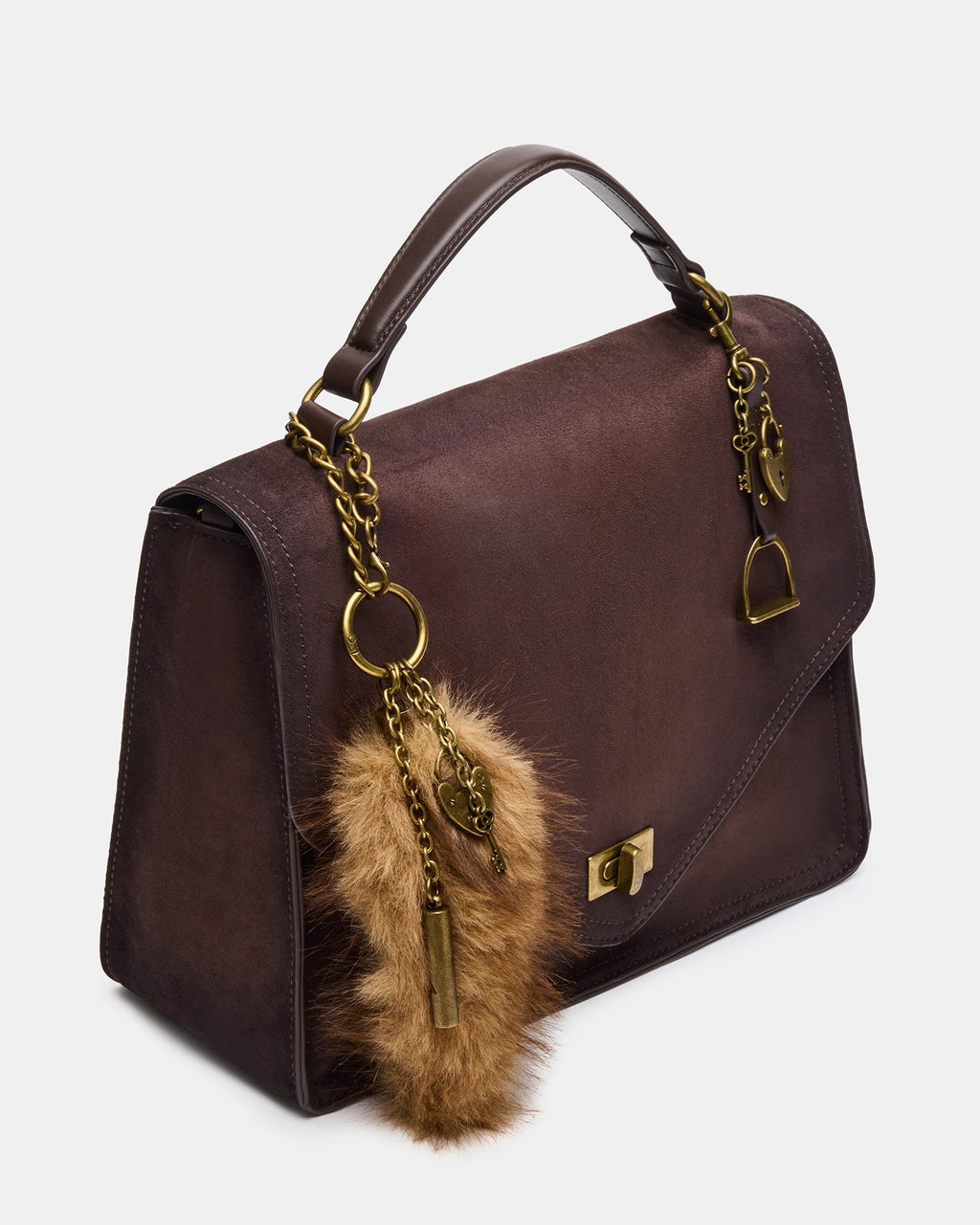 THEIA SUEDE BAG CHOCOLATE  Famous | Online Store
