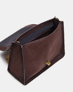 THEIA SUEDE BAG CHOCOLATE  Famous | Online Store