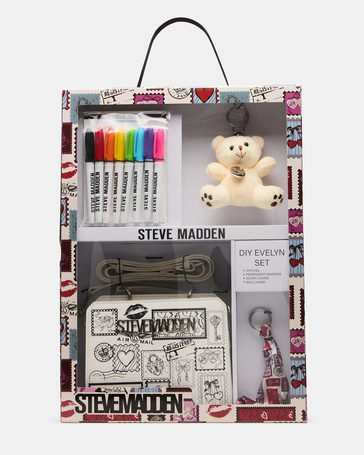 EVELYN STAMP BAG GIFT SET WHITE/MULTI  Famous | Online Store