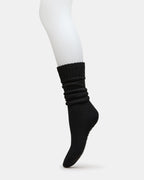 2 PACK RIBBED SLOUCH SOCKS BLACK/WHITE  Famous | Online Store