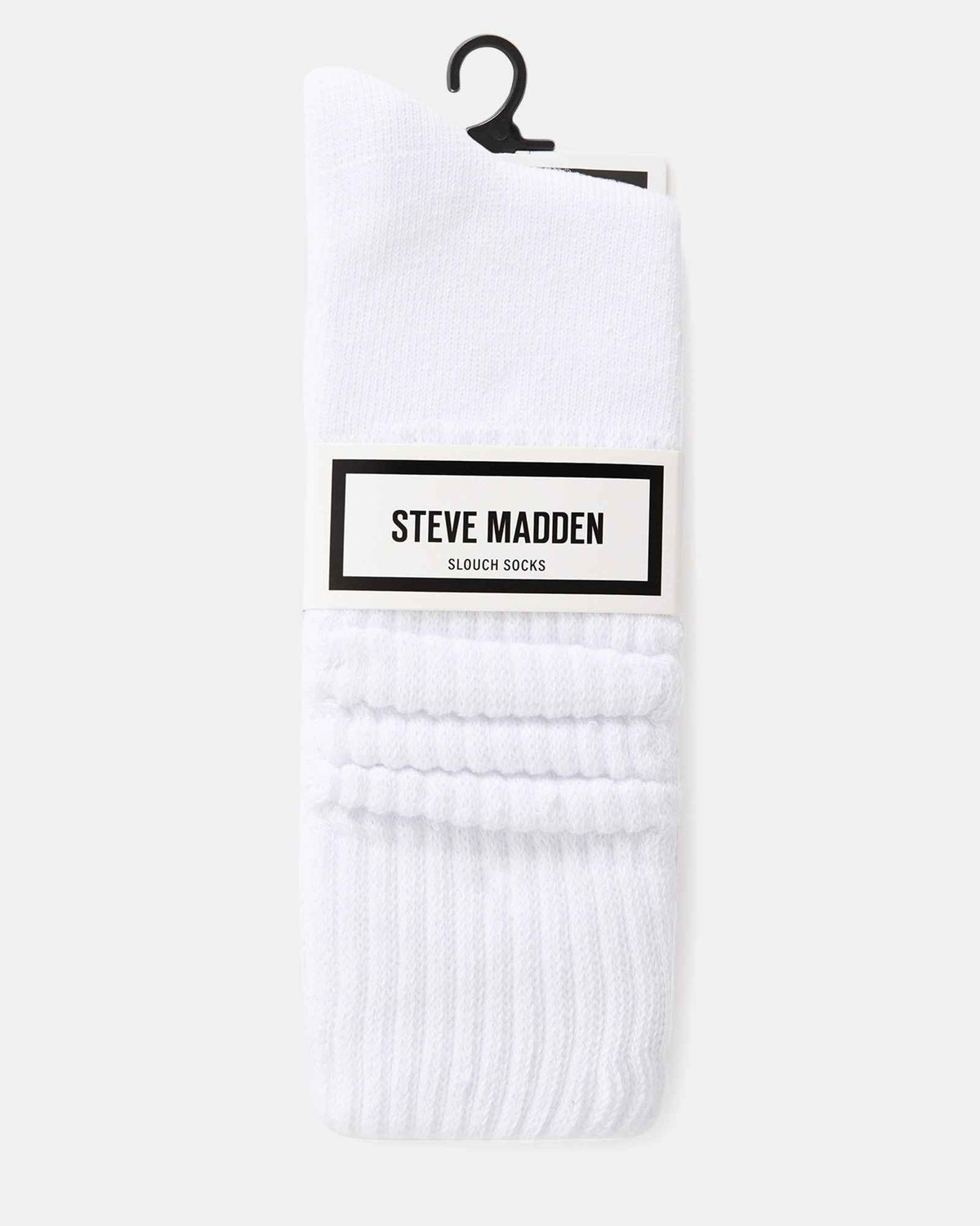 2 PACK RIBBED SLOUCH SOCKS WHITE