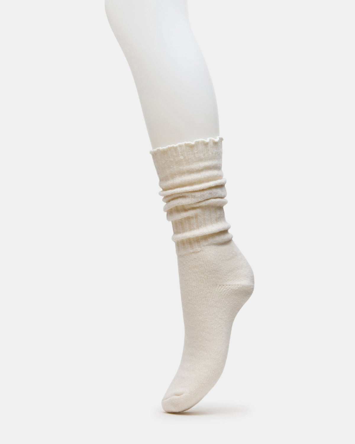 2 PACK SUPER SOFT LETTUCE EDGE SOCKS IVORY/BURGUNDY  Famous | Online Store