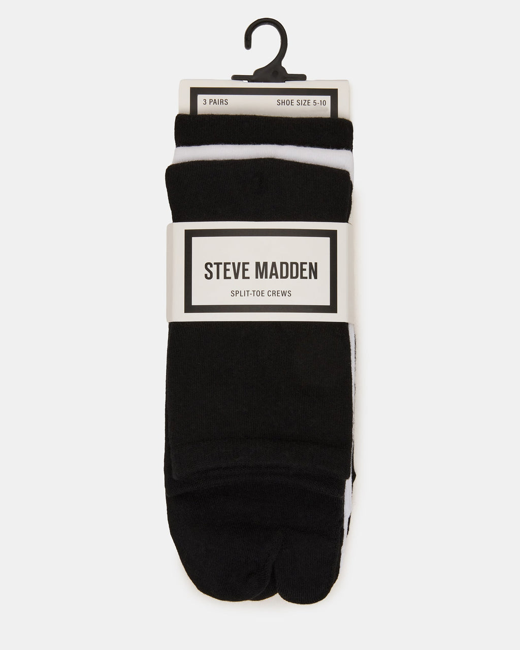 SPLIT TOE CREW SOCKS BLACK/WHITE  Famous | Online Store
