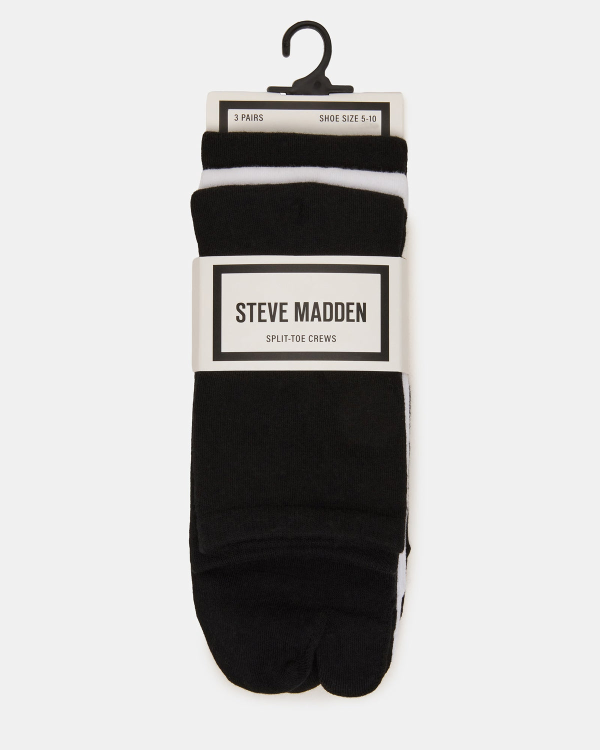 SPLIT TOE CREW SOCKS BLACK/WHITE  Famous | Online Store