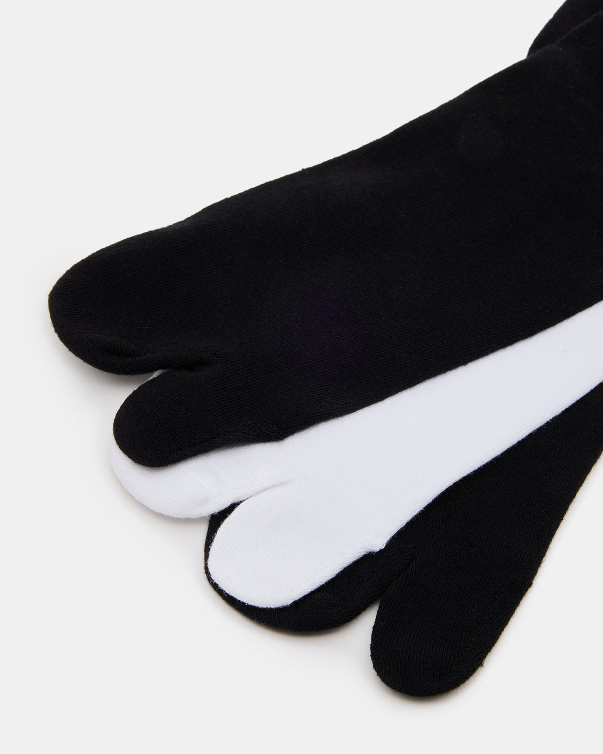 SPLIT TOE CREW SOCKS BLACK/WHITE  Famous | Online Store