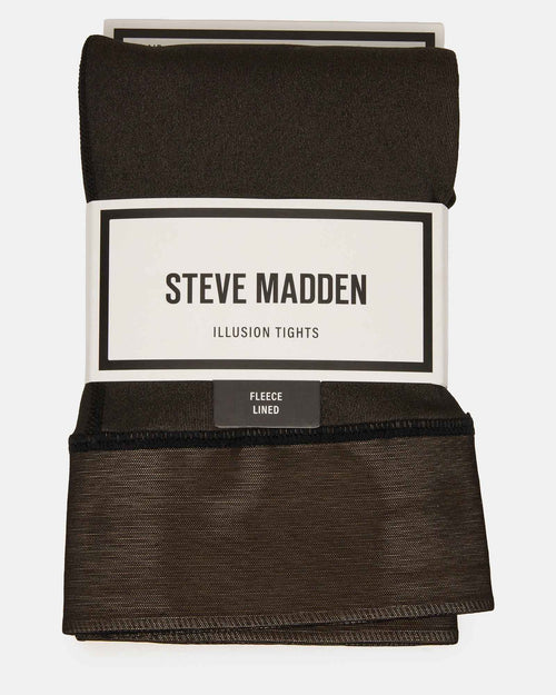 1 PACK FLEECE LINED ILLUSION TIGHTS BLACK