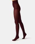2 PACK SOLID OPAQUE TIGHTS BURGUNDY  Famous | Online Store