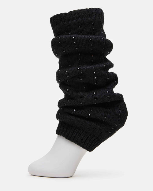 1 PACK CHUNKY CABLE LEG WARMERS BLACK