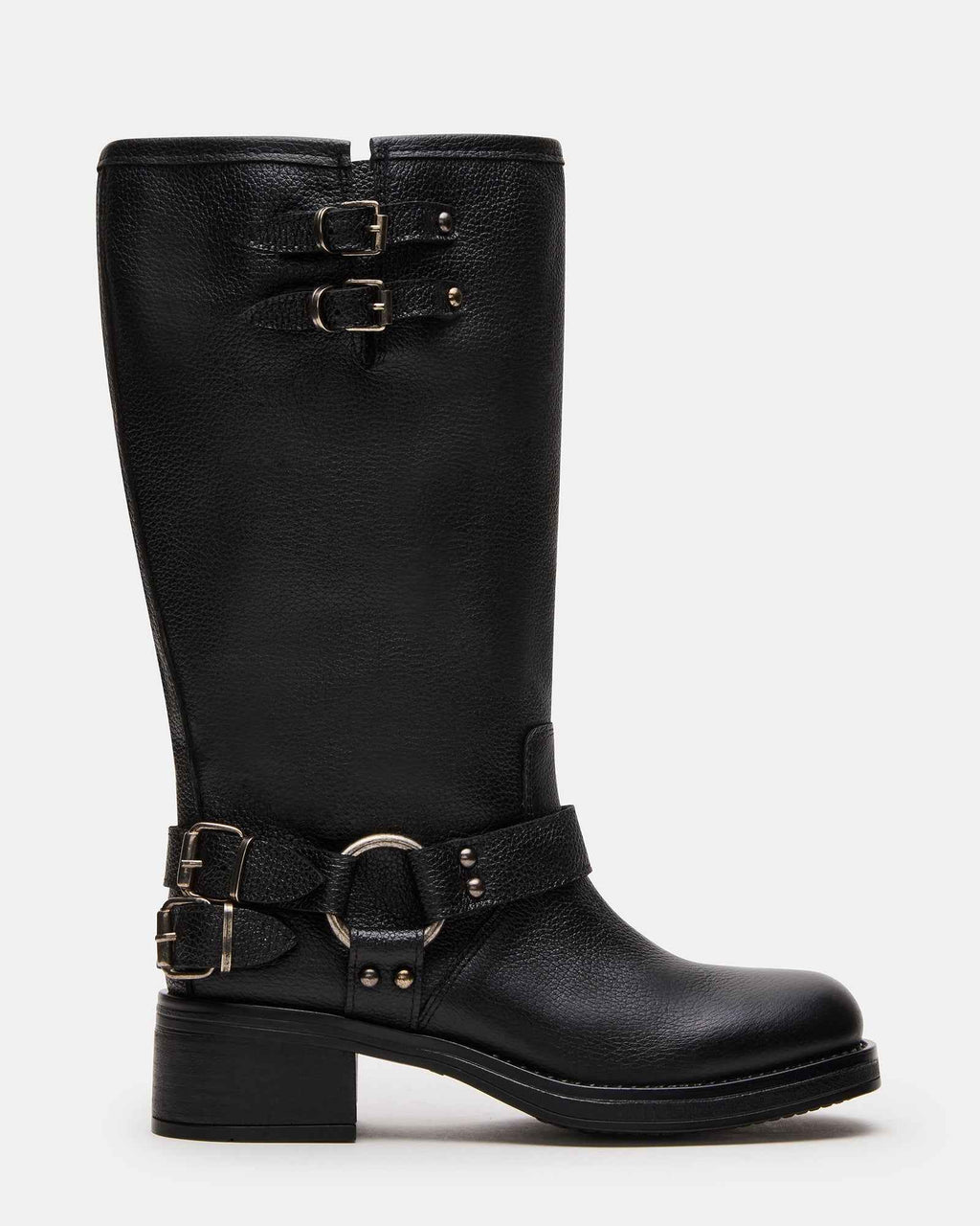 ASTOR BLACK LEATHER WIDE CALF
