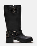 ASTOR BLACK LEATHER WIDE CALF