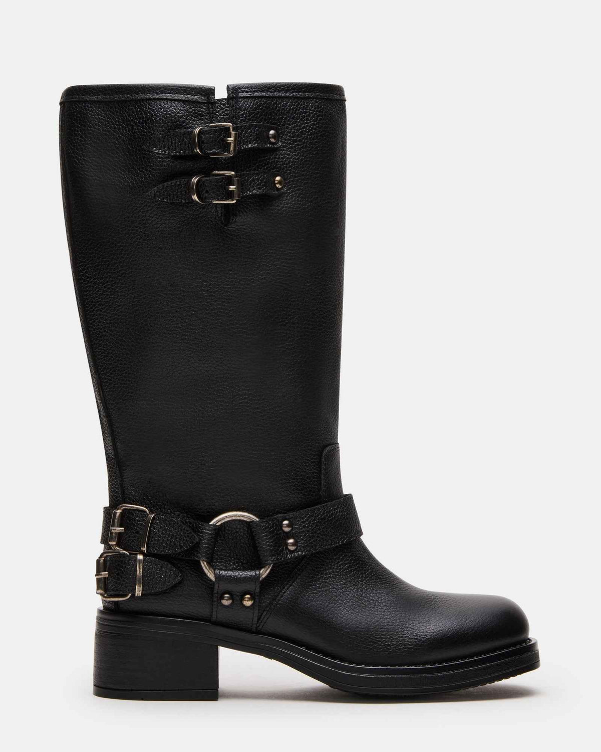 ASTOR BLACK LEATHER WIDE CALF
