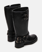ASTOR BLACK LEATHER WIDE CALF