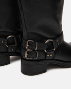 ASTOR BLACK LEATHER WIDE CALF
