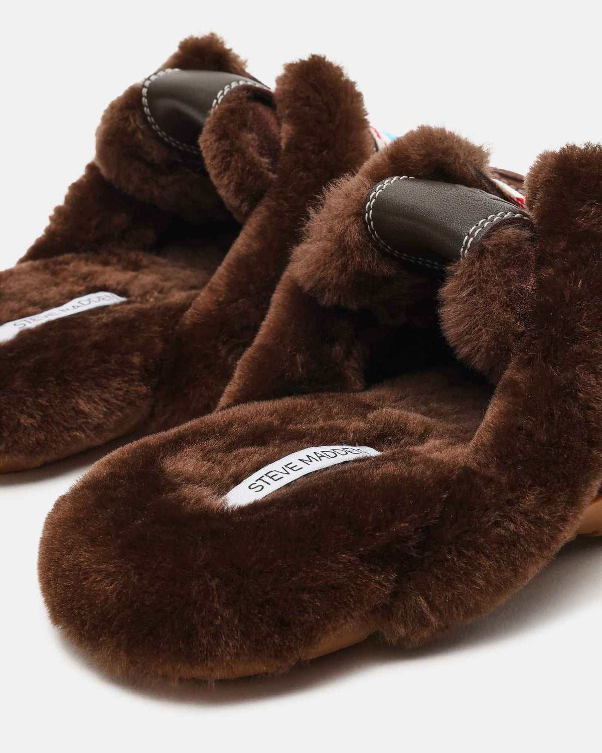 AZIEL MULE FAUX FUR CHOCOLATE BROWN SUEDE