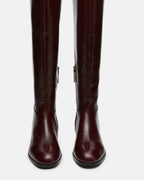 CANTER DARK CHERRY LEATHER WIDE CALF