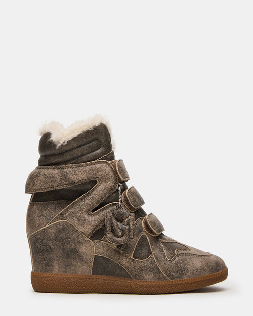 MAVIS FAUX FUR BROWN DISTRESSED  Famous | Online Store