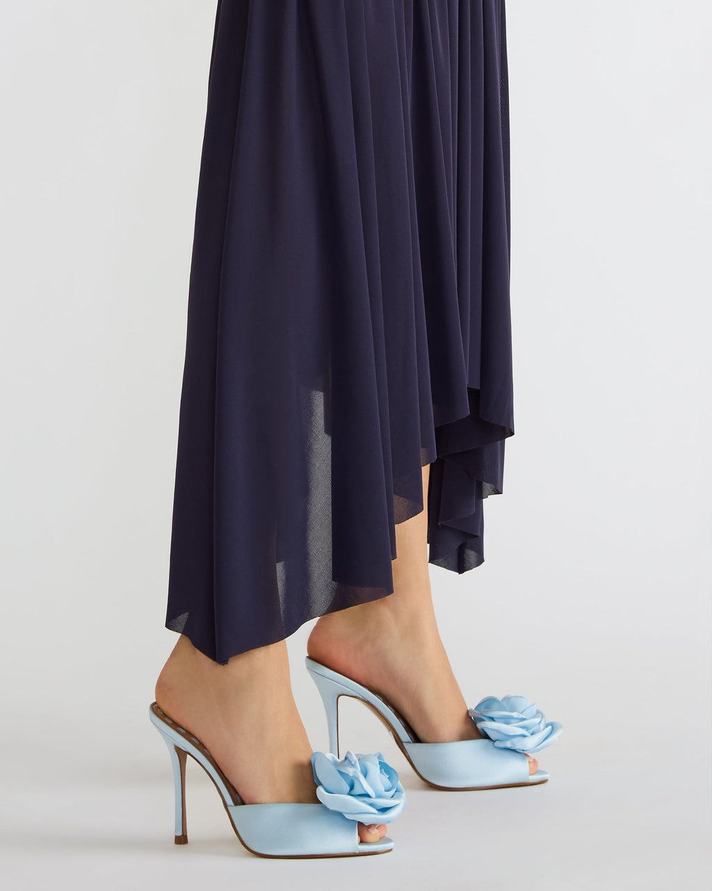 PRIYA FLOWER BLUE SATIN  Famous | Online Store