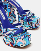 RETRO BLUE PRINT  Famous | Online Store