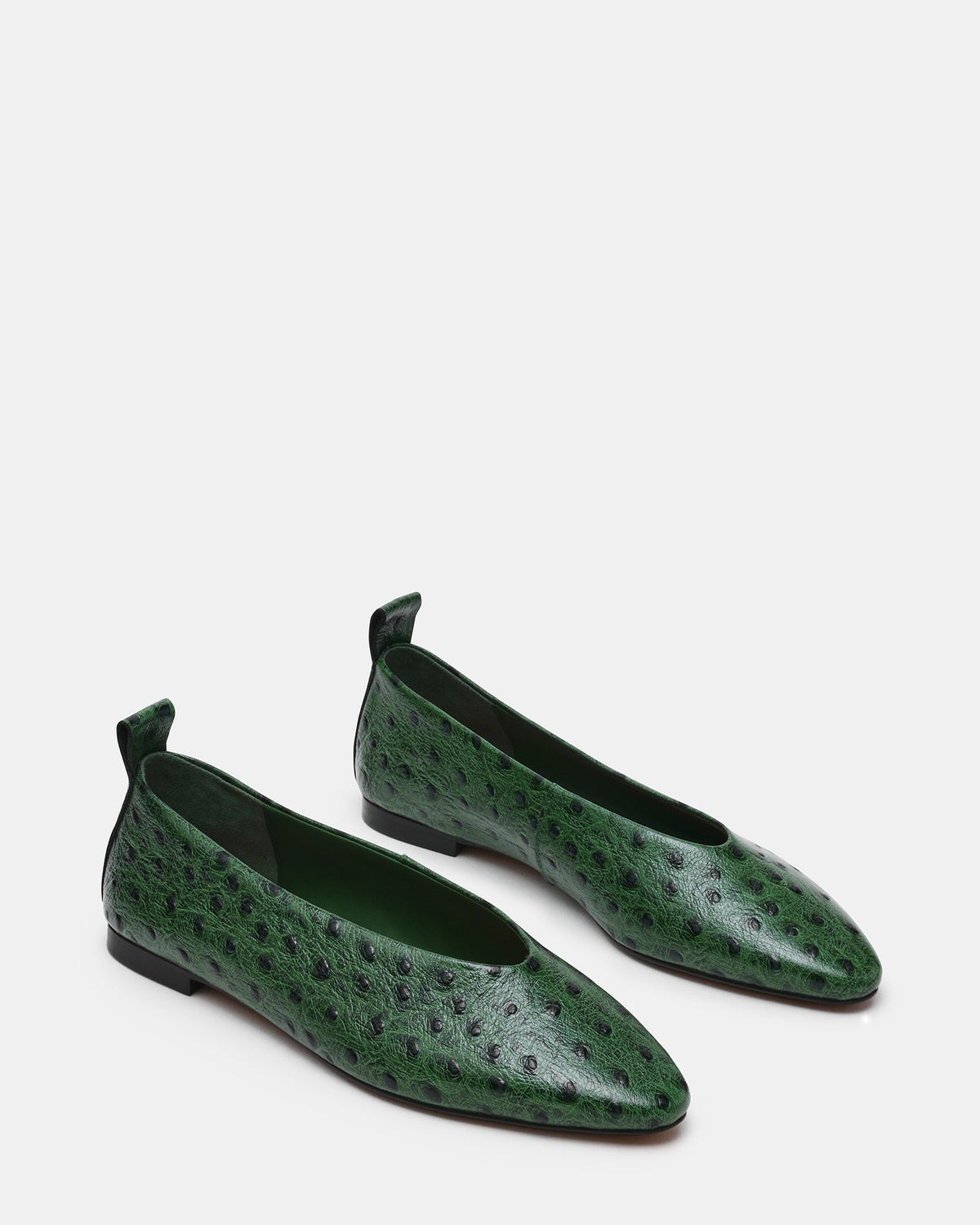 SWANKY OSTRICH GREEN LEATHER  Famous | Online Store