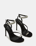 TIA RHINESTONES BLACK SATIN  Famous | Online Store