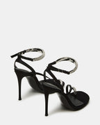 TIA RHINESTONES BLACK SATIN  Famous | Online Store