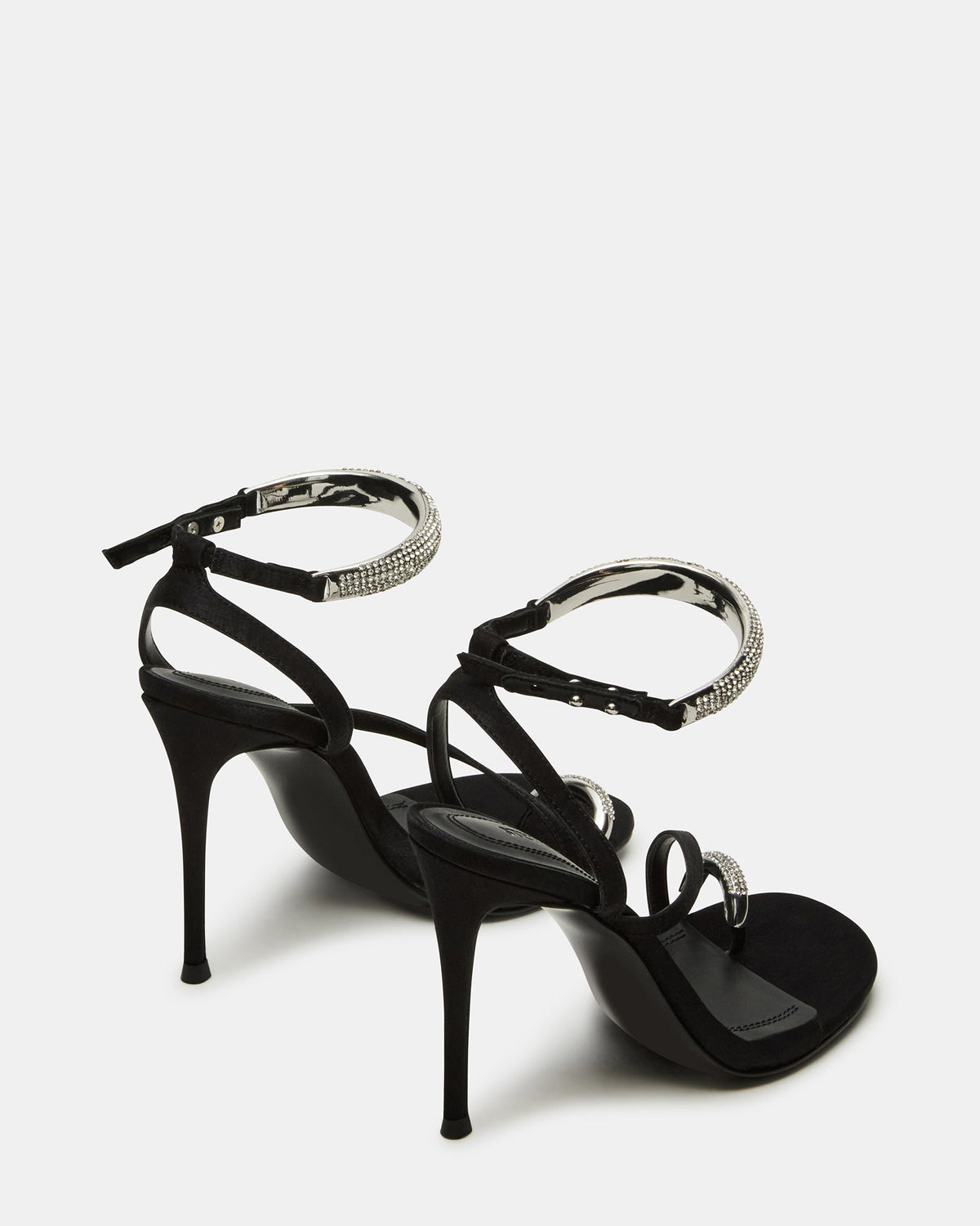 TIA RHINESTONES BLACK SATIN  Famous | Online Store