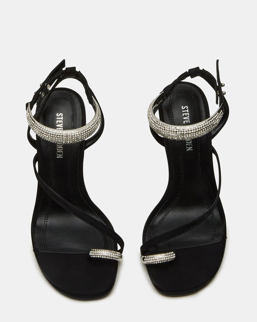 TIA RHINESTONES BLACK SATIN  Famous | Online Store